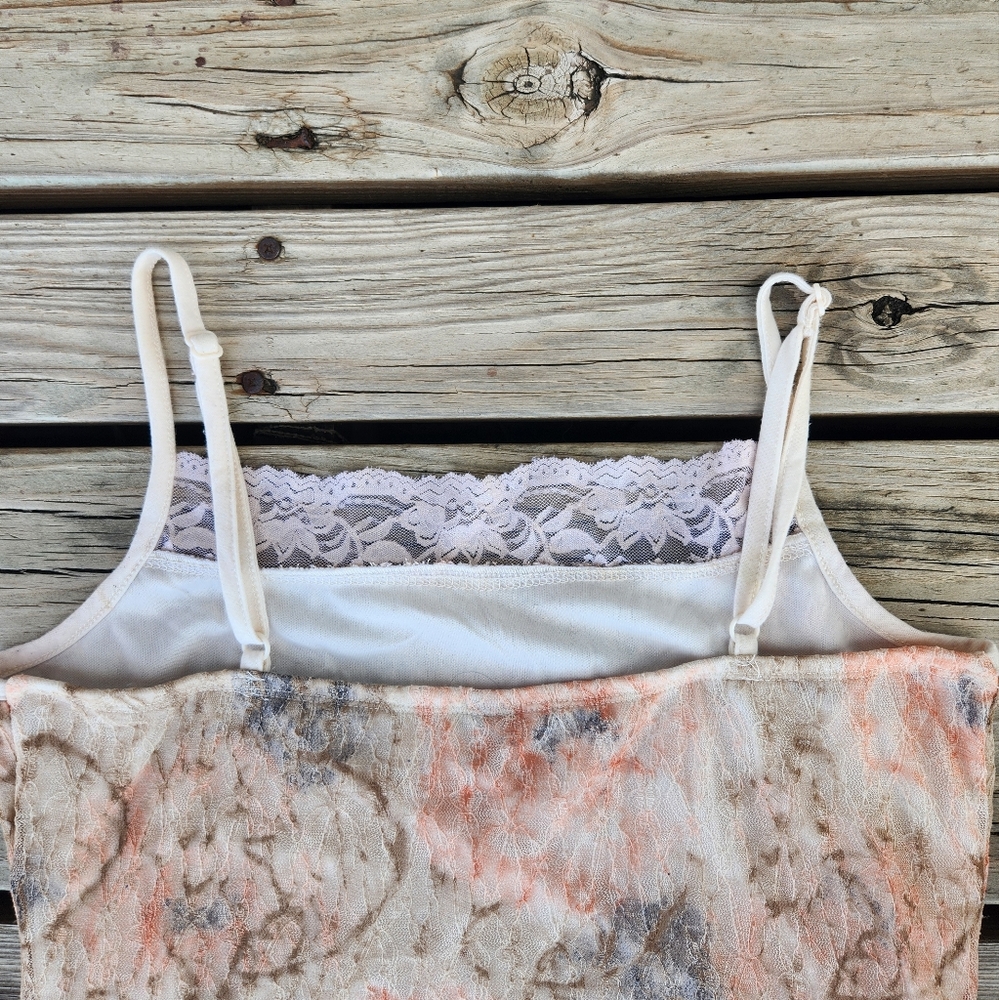 Maurices Large Beige Peach Lace Camisole Cream Business Casual Professional - Picture 3 of 5